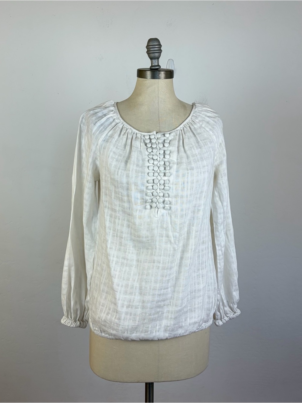 Tory Burch White Linen Blouse